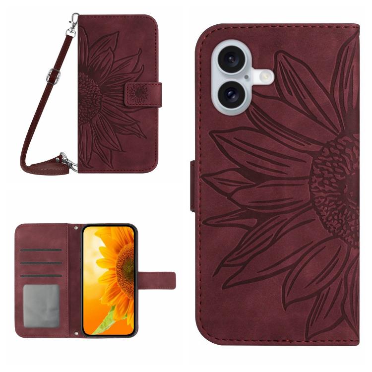 Wine Red sunflower iPhone 17 case