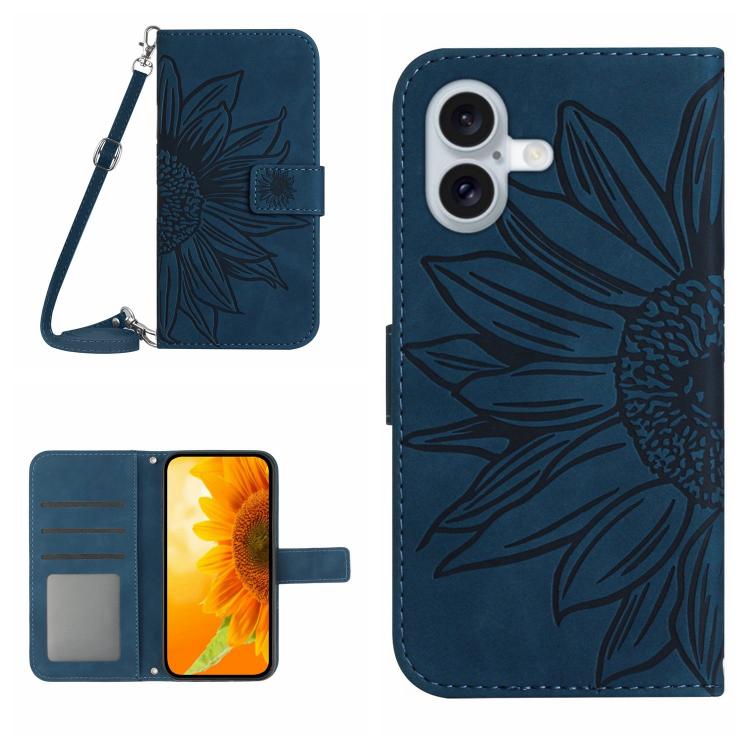Inky Blue sunflower iPhone 17 case