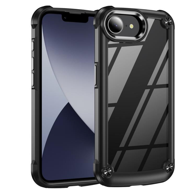Lens protection TPU PC iPhone case black for iPhone 17e and 16e