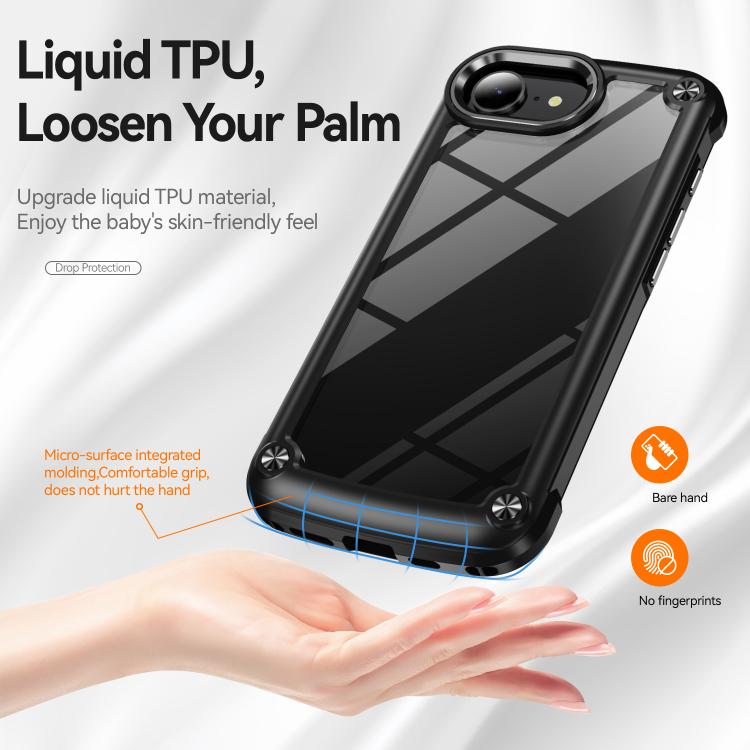 TPU PC iPhone case electroplated lens frame detail