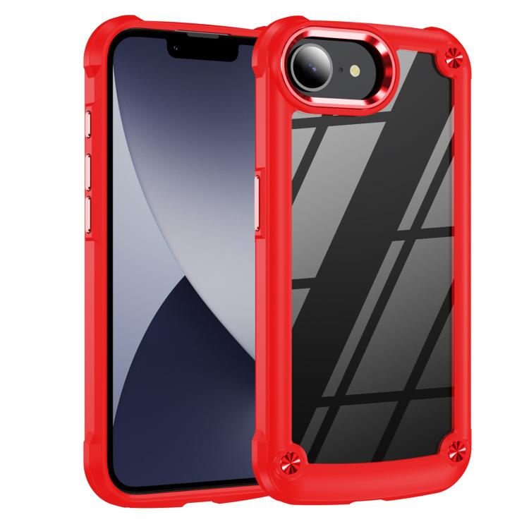 Lens protection TPU PC iPhone case red for iPhone 17e and 16e
