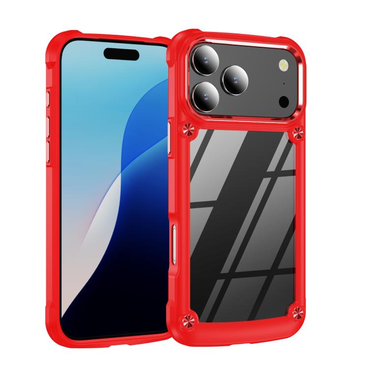 Lens protection TPU PC iPhone case red for iPhone 17 Pro Max