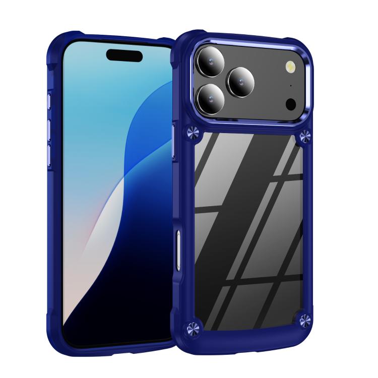 Lens protection TPU PC iPhone case blue for iPhone 17 Pro Max
