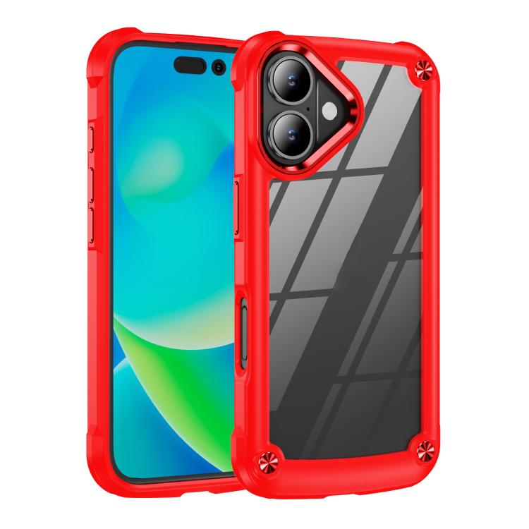Lens protection TPU PC iPhone case red for iPhone 17