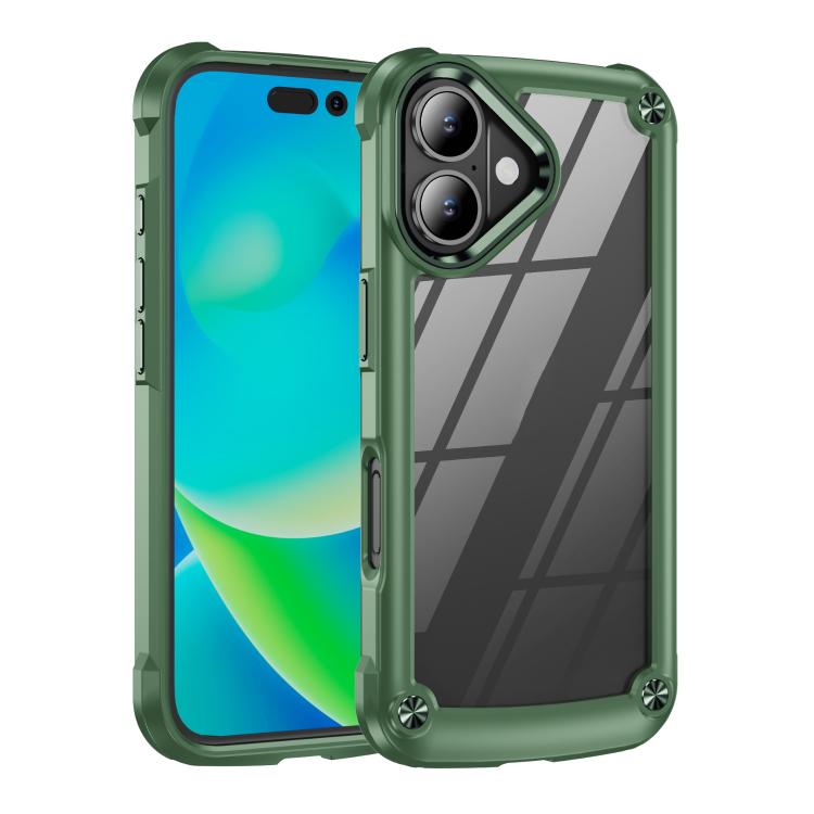 Lens protection TPU PC iPhone case green for iPhone 17
