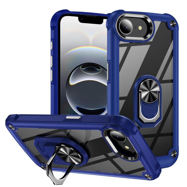 Ring holder lens protection TPU PC iPhone case blue for iPhone 17e and 16e