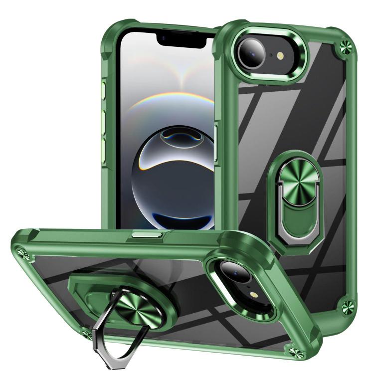 Ring holder lens protection TPU PC iPhone case green for iPhone 17e and 16e