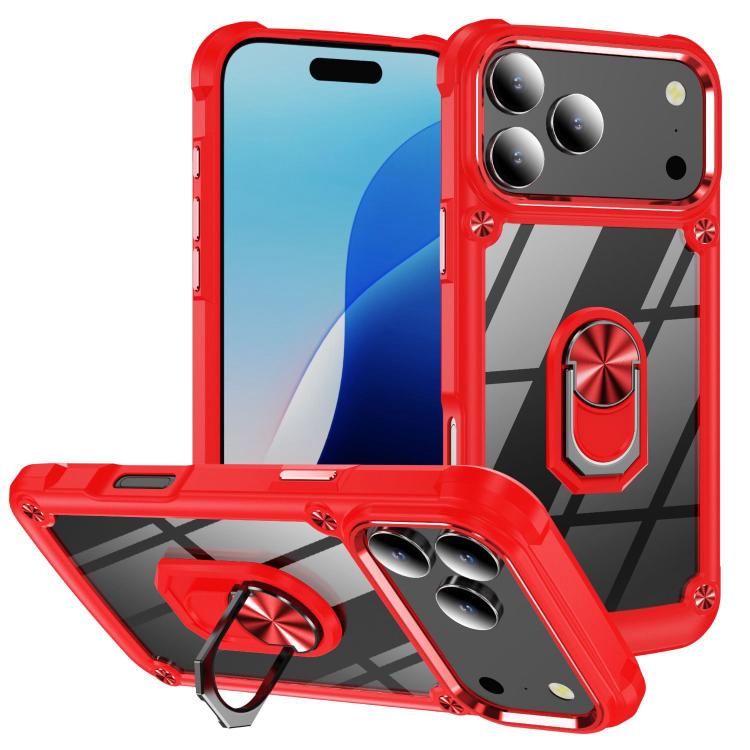 Ring holder lens protection TPU PC iPhone case red for iPhone 17 Pro Max
