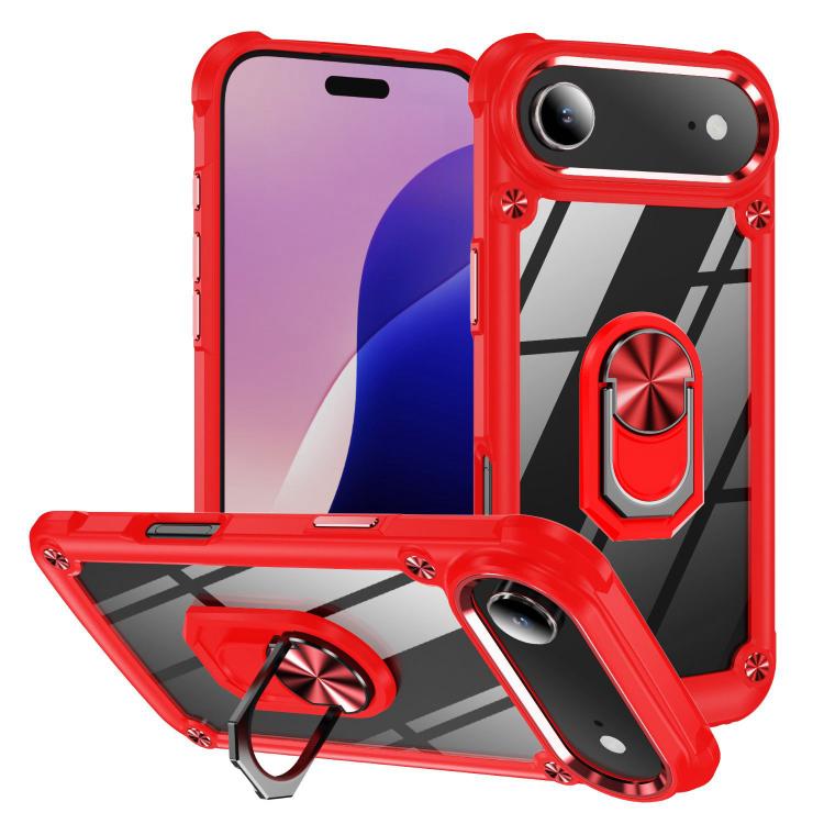 Ring holder lens protection TPU PC iPhone case red for iPhone Air