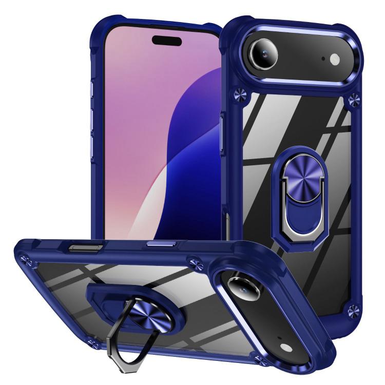 Ring holder lens protection TPU PC iPhone case blue for iPhone Air