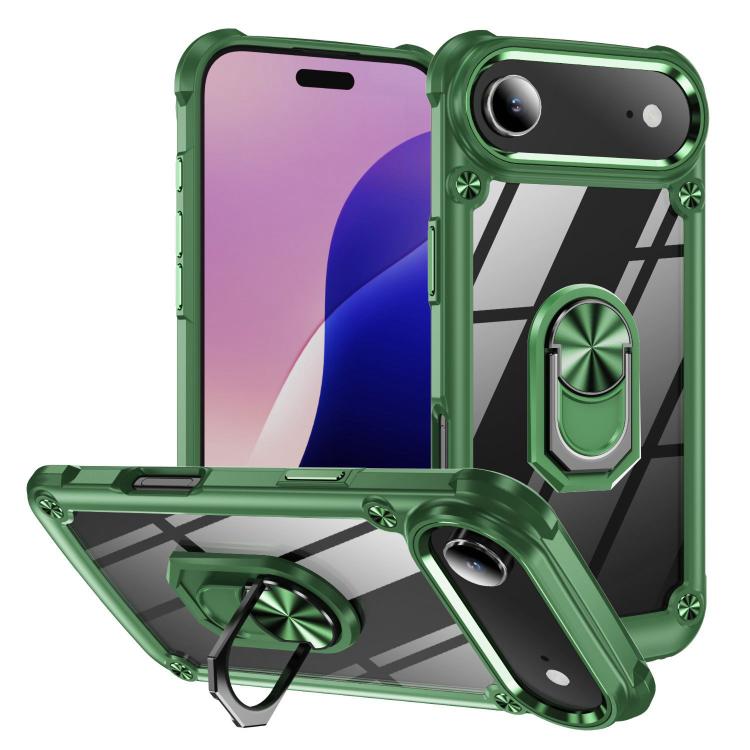 Ring holder lens protection TPU PC iPhone case green for iPhone Air