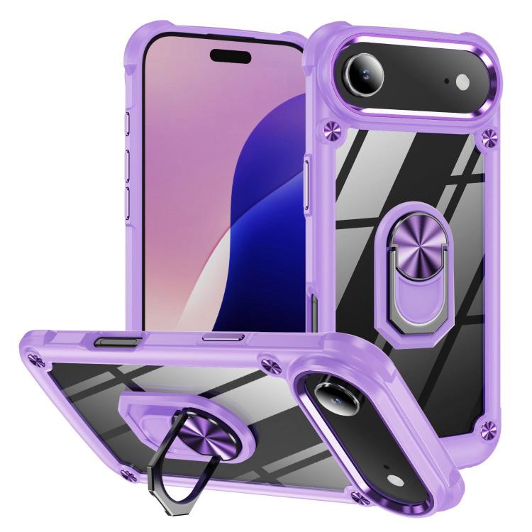 Ring holder lens protection TPU PC iPhone case purple for iPhone Air