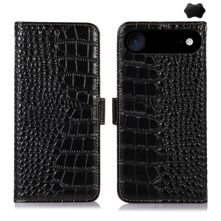 Black crocodile cowhide iPhone Air case