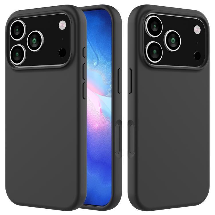 Solid colour silicone iPhone case black for iPhone 17 Pro Max