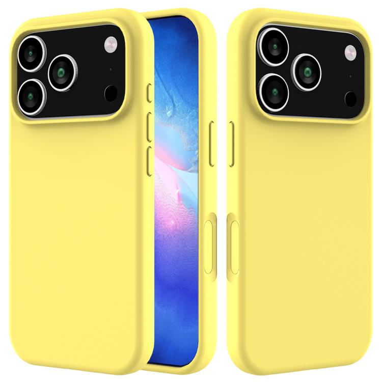 Solid colour silicone iPhone case lemon yellow for iPhone 17 Pro Max