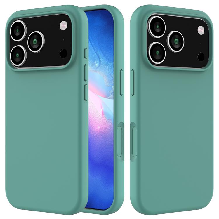 Solid colour silicone iPhone case pine needle green for iPhone 17 Pro Max