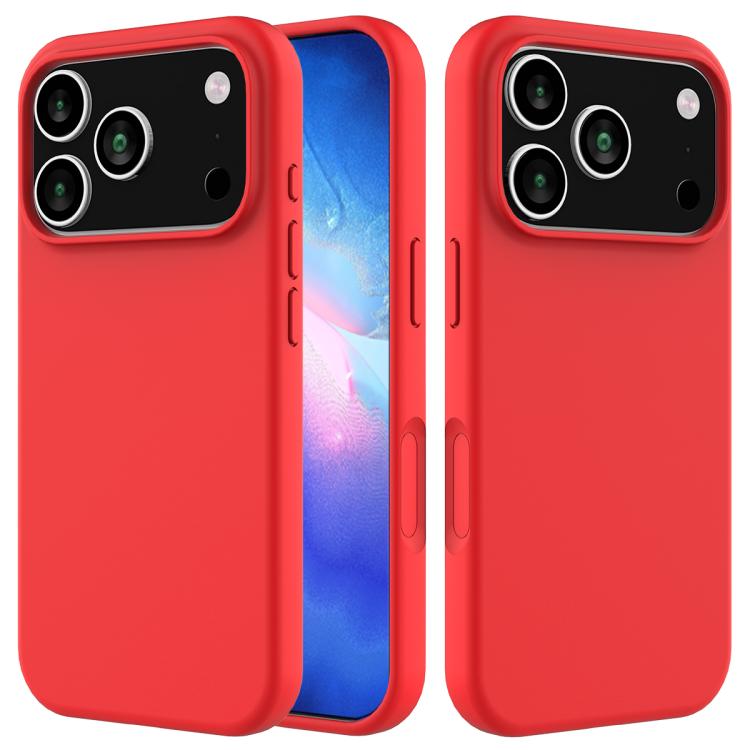 Solid colour silicone iPhone case red for iPhone 17 Pro