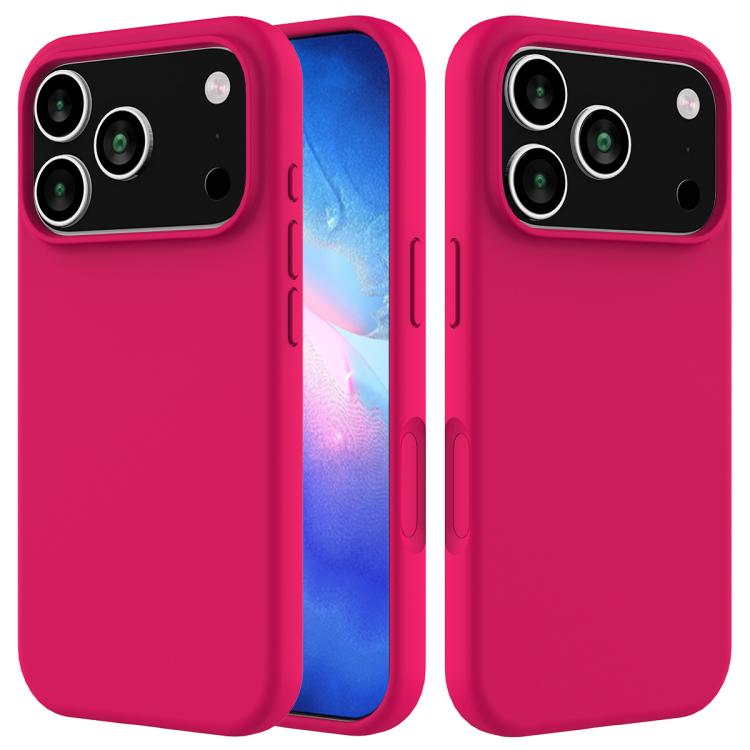 Solid colour silicone iPhone case rose red for iPhone 17 Pro