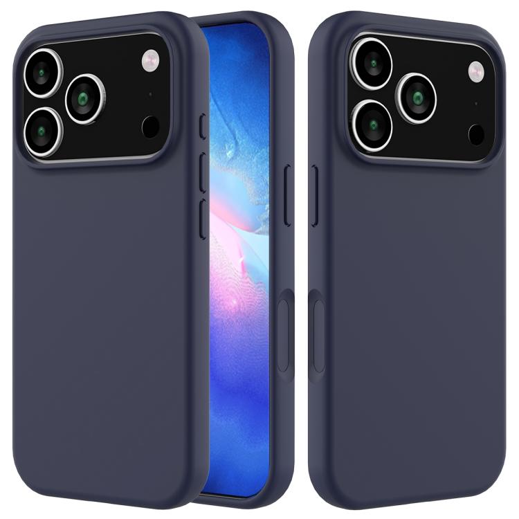 Solid colour silicone iPhone case midnight blue for iPhone 17 Pro