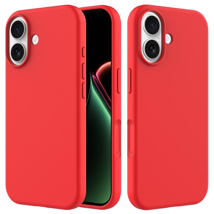 Solid colour silicone iPhone case red for iPhone 17
