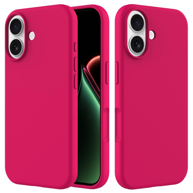 Solid colour silicone iPhone case rose red for iPhone 17