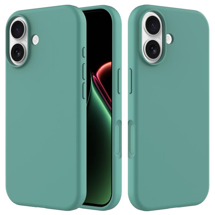 Solid colour silicone iPhone case pine needle green for iPhone 17