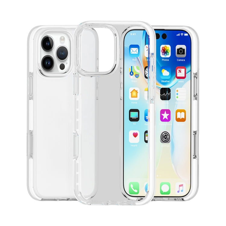 Two-colour shockproof high-transparency TPU iPhone case in white for iPhone 16 Pro Max