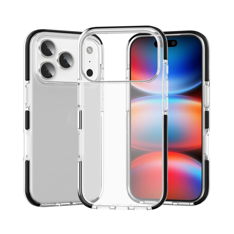 Two-colour shockproof high-transparency TPU iPhone case in black for iPhone 17 Pro Max