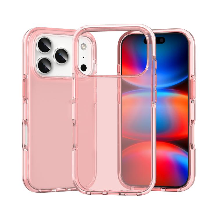 Two-colour shockproof high-transparency TPU iPhone case in pink for iPhone 17 Pro Max