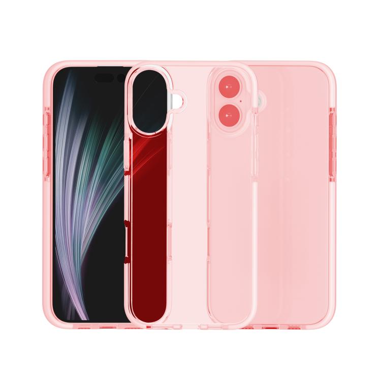 Two-colour shockproof high-transparency TPU iPhone case in pink for iPhone 17