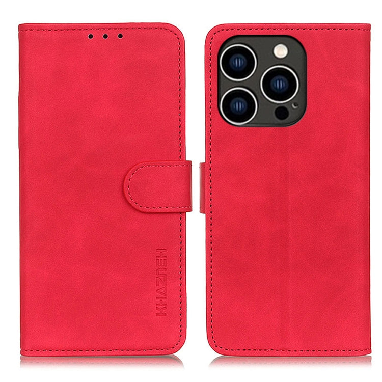 KHAZNEH retro PU leather wallet iPhone case in red for iPhone 16 Pro Max