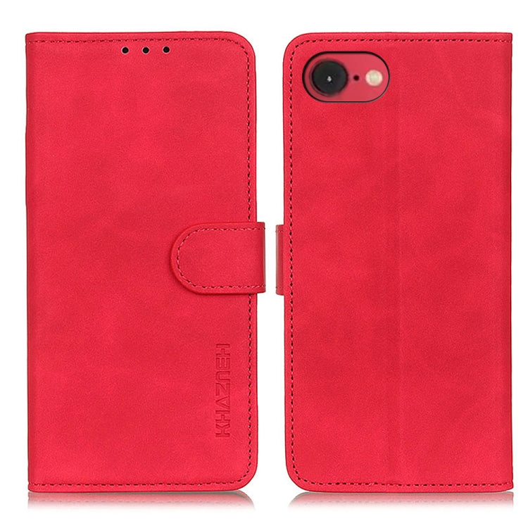 KHAZNEH retro PU leather wallet iPhone case in red for iPhone 16e or 17e