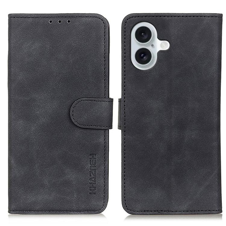 KHAZNEH retro PU leather wallet iPhone case in black for iPhone 17