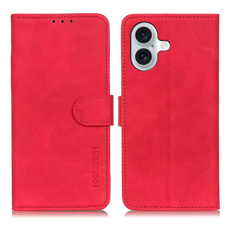 KHAZNEH retro PU leather wallet iPhone case in red for iPhone 17