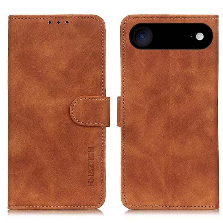 KHAZNEH retro PU leather wallet iPhone case in brown for iPhone Air