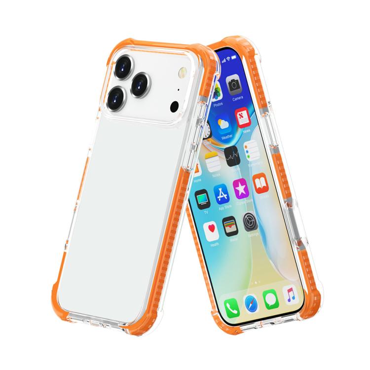 Four-corner shockproof iPhone case detail showing raised screen and camera edges