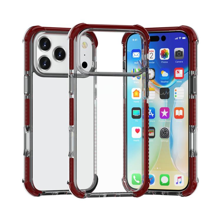 Four-corner shockproof TPU acrylic iPhone 17 Pro case in brown