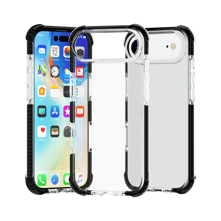 Four-corner shockproof TPU acrylic iPhone case in black and transparent for iPhone Air