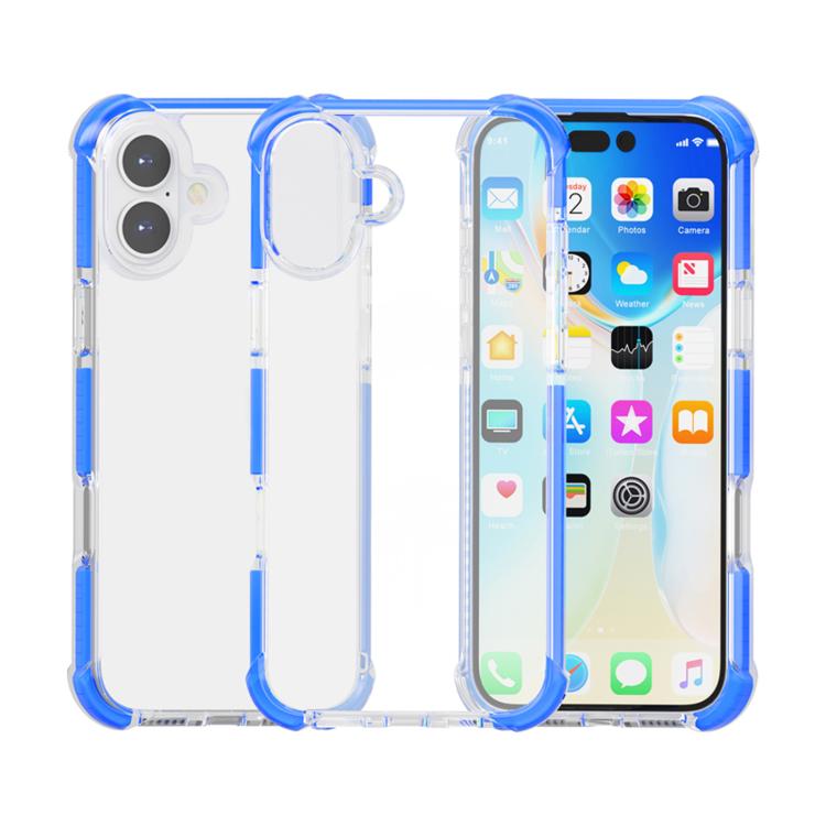 Four-corner shockproof TPU acrylic iPhone case in blue for iPhone 17