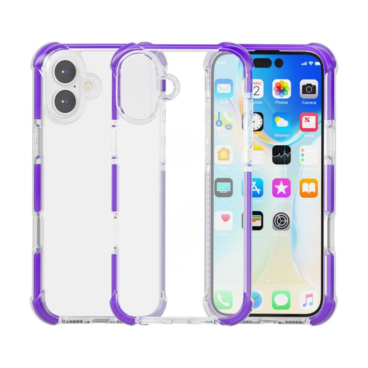 Four-corner shockproof TPU acrylic iPhone case in purple for iPhone 17