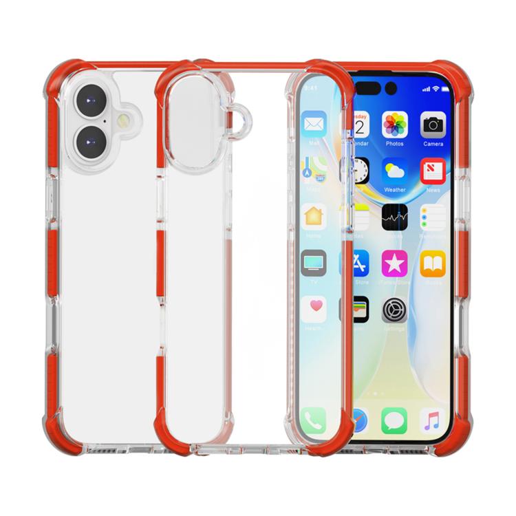 Four-corner shockproof TPU acrylic iPhone case in red for iPhone 17