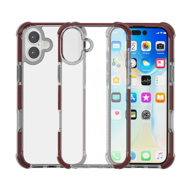 Four-corner shockproof TPU acrylic iPhone case in brown for iPhone 17