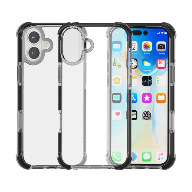 Four-corner shockproof TPU acrylic iPhone case in black for iPhone 17