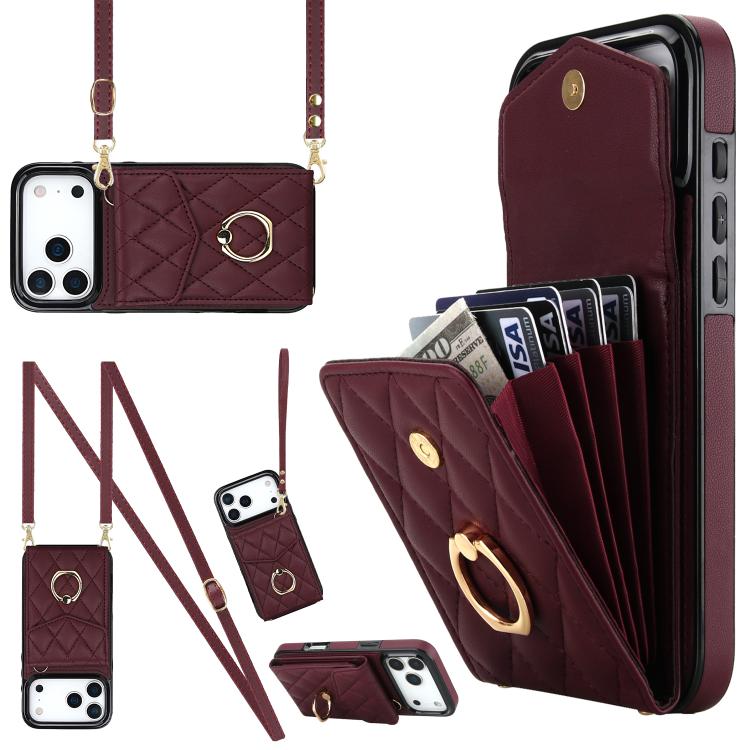 Wine Red rhombic iPhone 17 Pro Max case