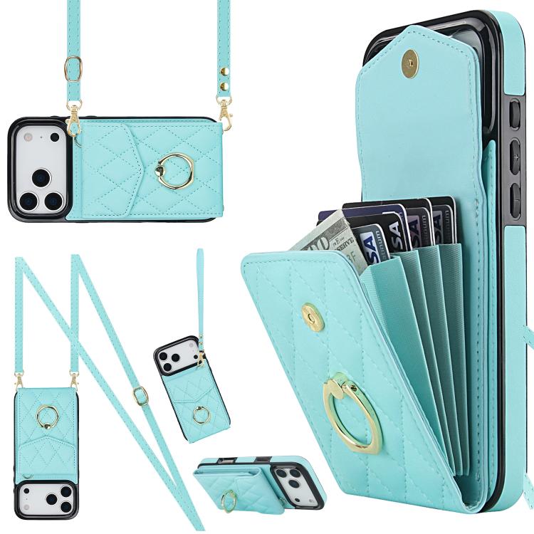 Mint Green rhombic iPhone 17 Pro case