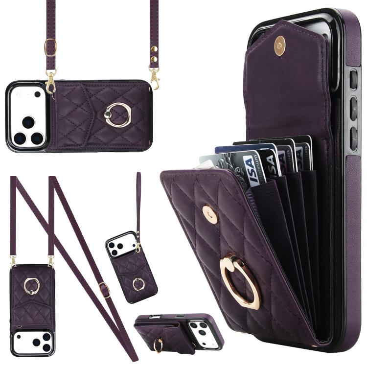 Dark Purple rhombic iPhone 17 Pro case