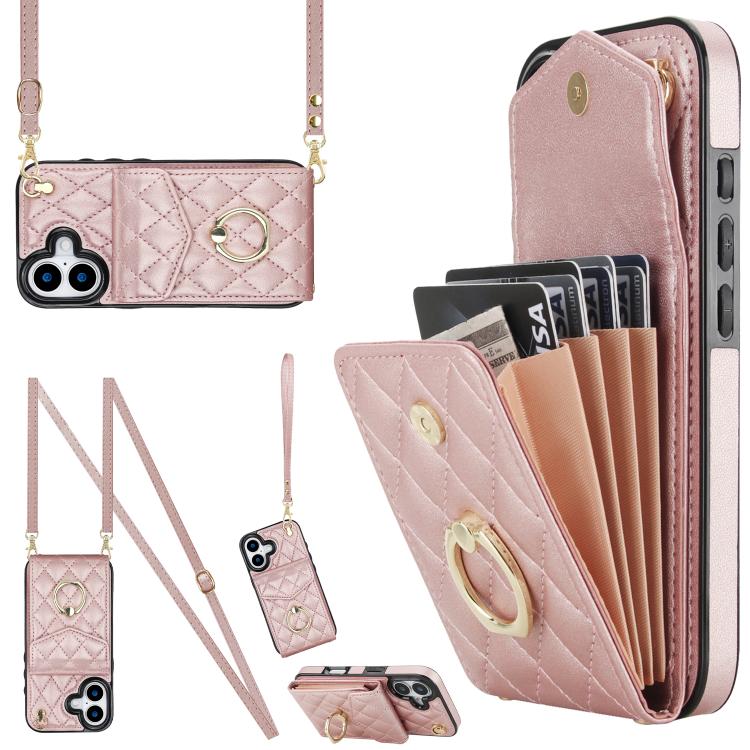Rose Gold rhombic iPhone 17 case