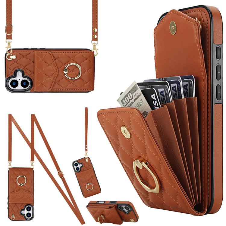Brown rhombic iPhone 17 case