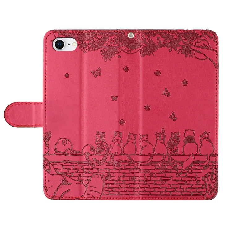 Cat embossed leather iPhone case with easy access to ports and buttons