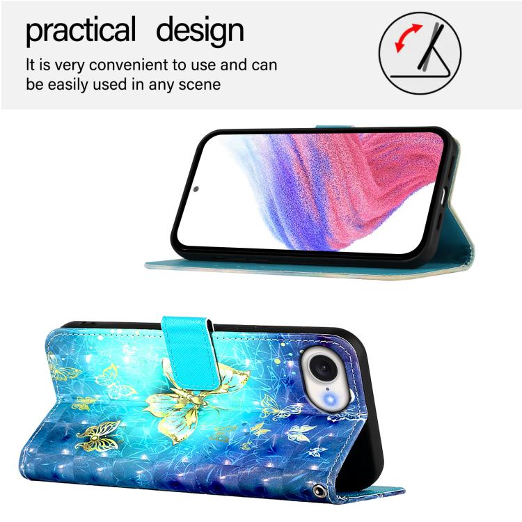 3D Painting flip iPhone case showing card slots and wallet design